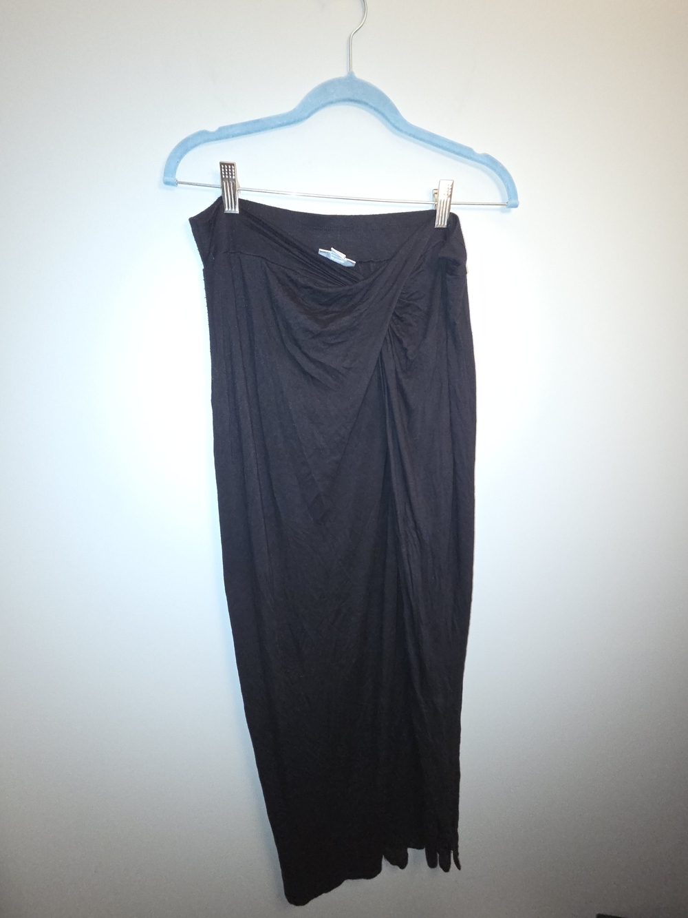 Bisou Bisou Black Draped Maxi Skirt
